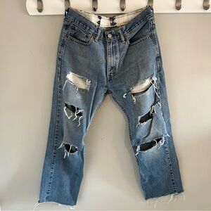 Levi’s 505 Re-Love Reworked Up Cycled Jeans.